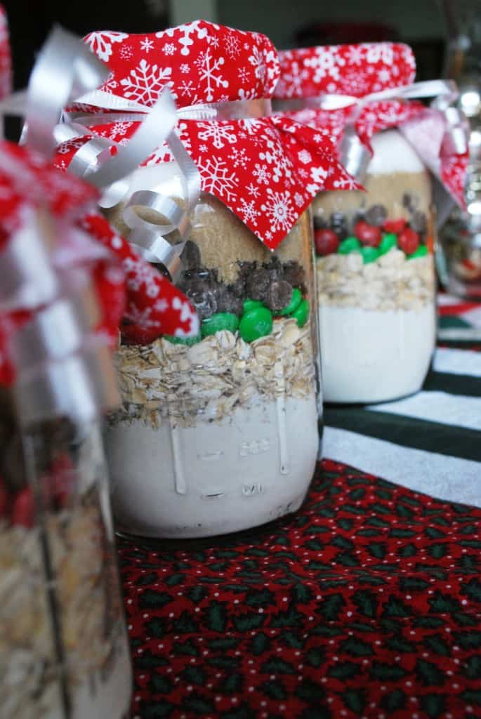 Holiday cookies in a jar