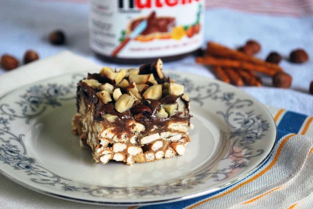 Nutella Peanut Butter Pretzel Bars