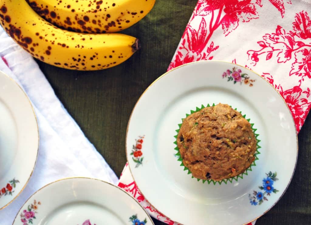 Zuchinni Banana Chocolate Chip Muffins