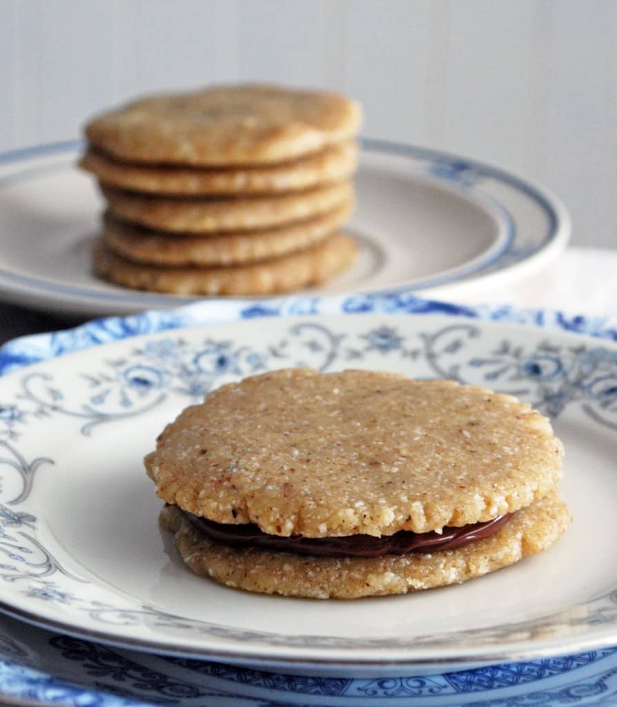Raw Walnut Shortbread Sandwich Cookies