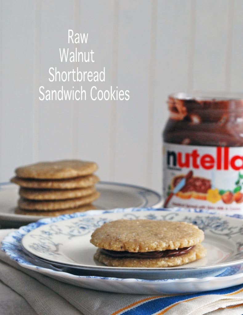 Raw Walnut Shortbread Sandwich Cookies